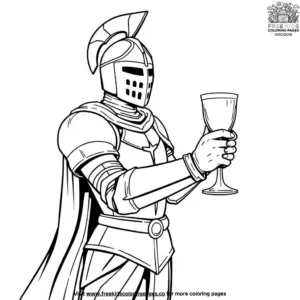 Knight with a Goblet Coloring Pages