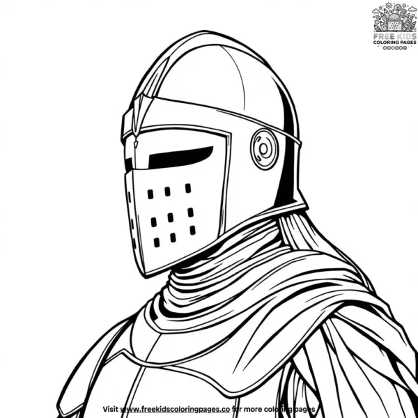 Knight with a helmet coloring pages