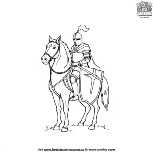 Knight with a Horse Coloring Pages