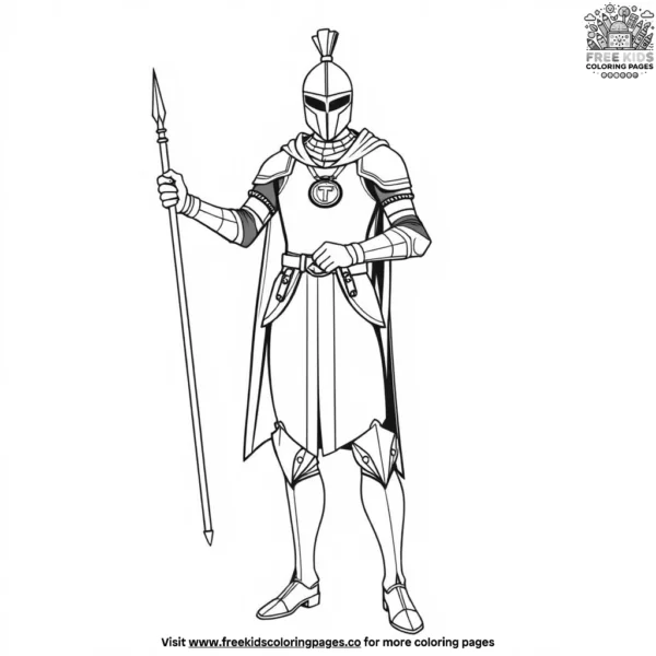 Knight with a medal coloring pages