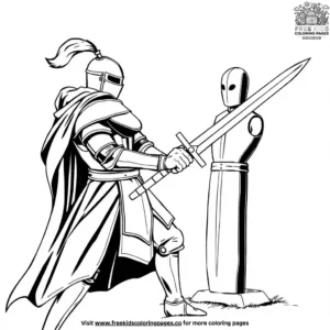 Knight with a Training Dummy Coloring Pages