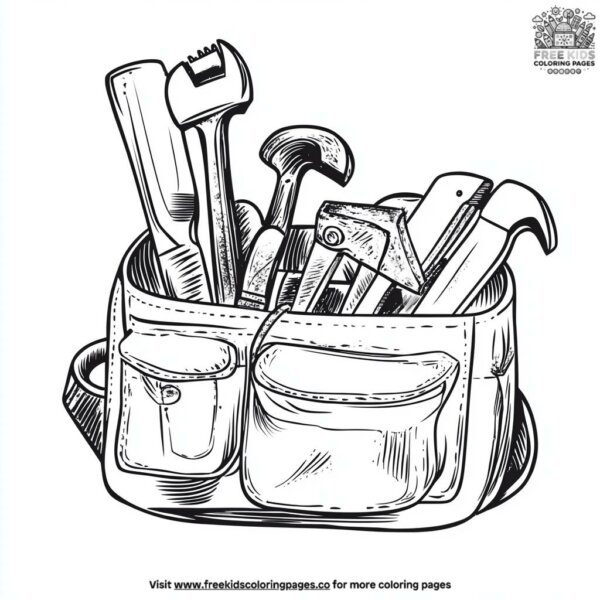 Labor day tool belt coloring pages