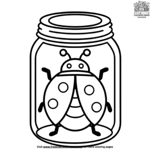 Ladybug in a Jar Coloring Pages