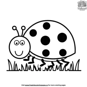 Ladybug in the Grass Coloring Pages