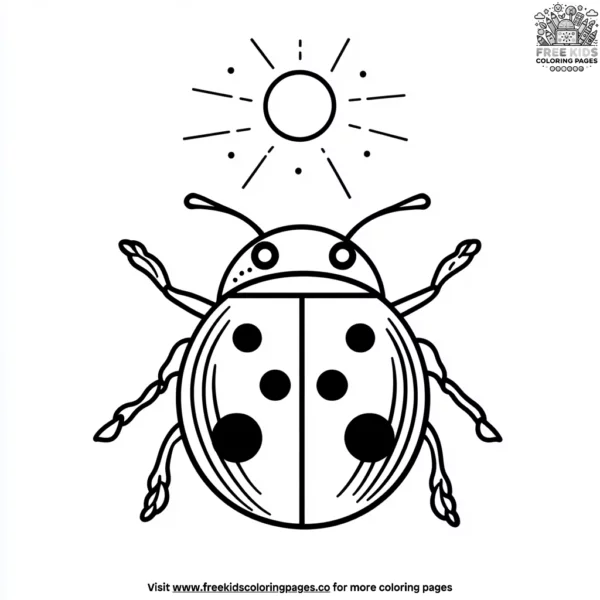 Ladybug in the sun coloring pages