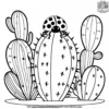 Ladybug on a Cactus Coloring Pages