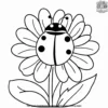 Ladybug on a Daisy Coloring Pages