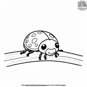 Ladybug on a Log Coloring Pages