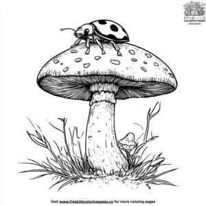 Ladybug on a Mushroom Coloring Pages