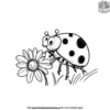 Ladybug on a Sunflower Coloring Pages