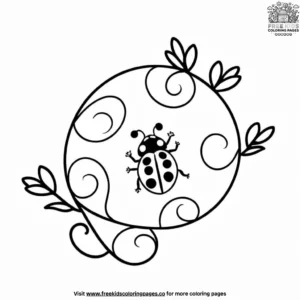 Ladybug on a Vine Coloring Pages