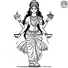 Lakshmi’s Prosperity Lanterns Coloring Pages