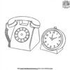 Landline Phone with a Clock Coloring Pages