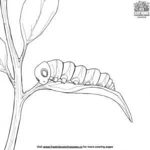 Leaf Eating Caterpillar Coloring Pages