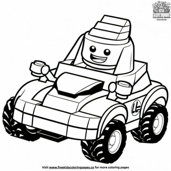 Lego car races coloring pages