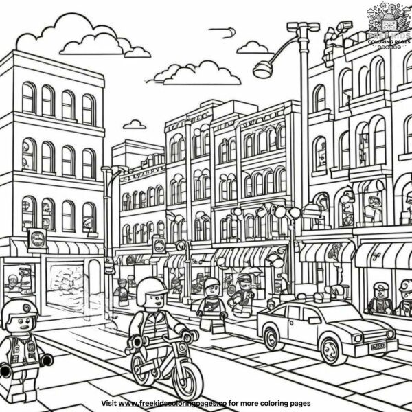 Lego city streets coloring pages