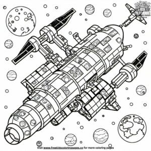 Lego Space Station Coloring Pages