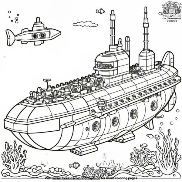 Lego submarine coloring pages