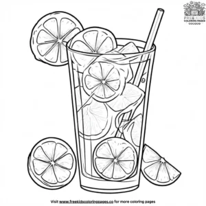 Lemonade in a Glass Coloring Pages