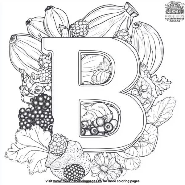 Letter b fruits coloring pages