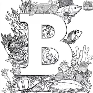 Letter B Under the Sea Coloring Pages