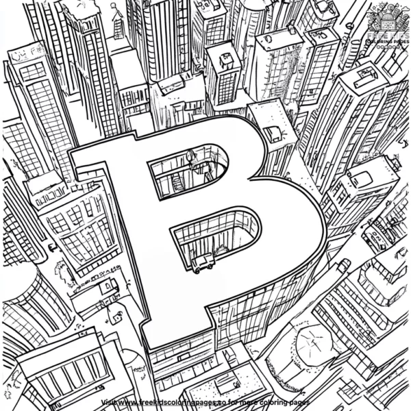 Letter b in the city coloring pages