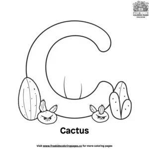 Letter C With Cactus Coloring Pages