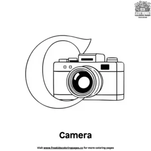 Letter C With Camera Coloring Pages