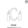 Letter C With Candle Coloring Pages