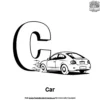 Letter C With Car Coloring Pages