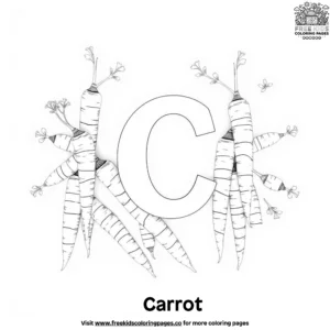 Letter C With Carrot Coloring Pages