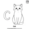 Letter C With Cat Coloring Pages