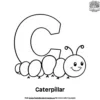 Letter C With Caterpillar Coloring Pages