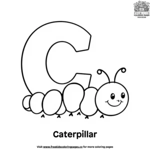 Letter C With Caterpillar Coloring Pages