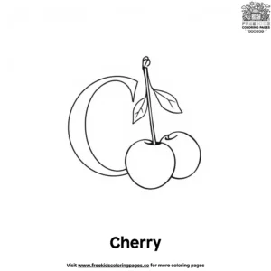 Letter C With Cherry Coloring Pages