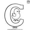 Letter C With Chick Coloring Pages