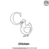 Letter C With Chicken Coloring Pages