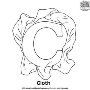 Letter C With Cloth Coloring Pages