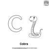 Letter C With Cobra Coloring Pages