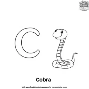 Letter C With Cobra Coloring Pages