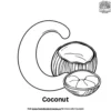 Letter C With Coconut Coloring Pages