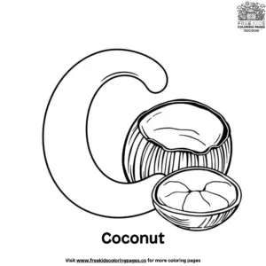 Letter C With Coconut Coloring Pages