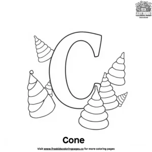 Letter C With Cone Coloring Pages