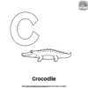 Letter C With Crocodile Coloring Pages