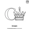 Letter C With Crown Coloring Pages