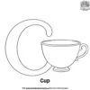 Letter C With Cup Coloring Pages