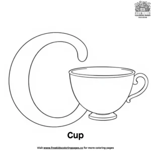 Letter C With Cup Coloring Pages