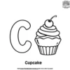 Letter C With Cupcake Coloring Pages