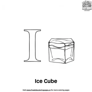 Letter I With Ice Cube Coloring Pages