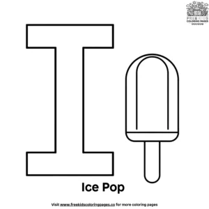 Letter I With Ice Pop Coloring Pages